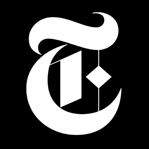 Stylized white monogram “T” on a black background