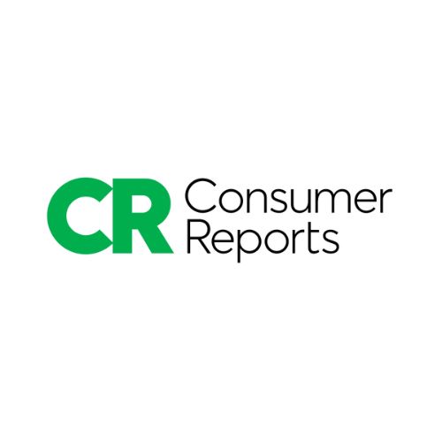 Green “CR” logo next to the words “Consumer Reports” in black text