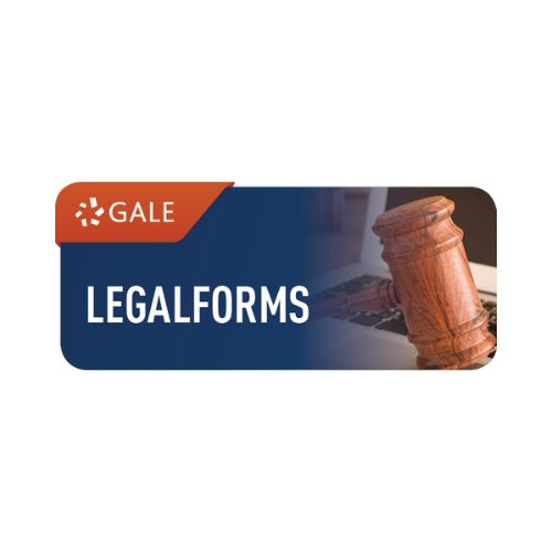 Blue “Gale LegalForms” banner with a wooden gavel resting on a laptop keyboard