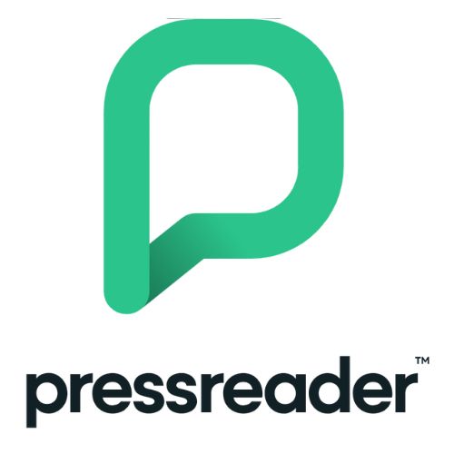 Green stylized “P” logo above the word “pressreader” in black text