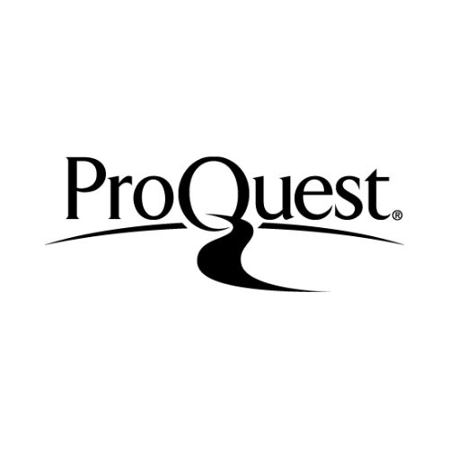 Black “ProQuest” logo with a curved path design beneath the text