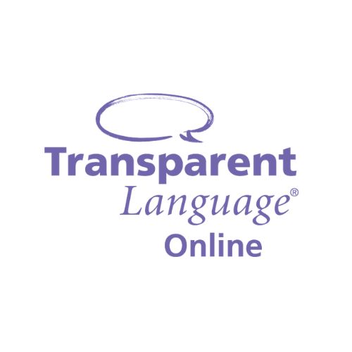 Purple “Transparent Language Online” logo with a speech bubble icon above the text