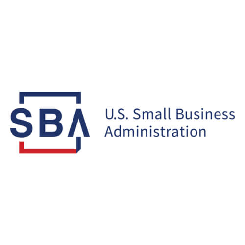 Blue and red “SBA” logo beside the text “U.S. Small Business Administration”