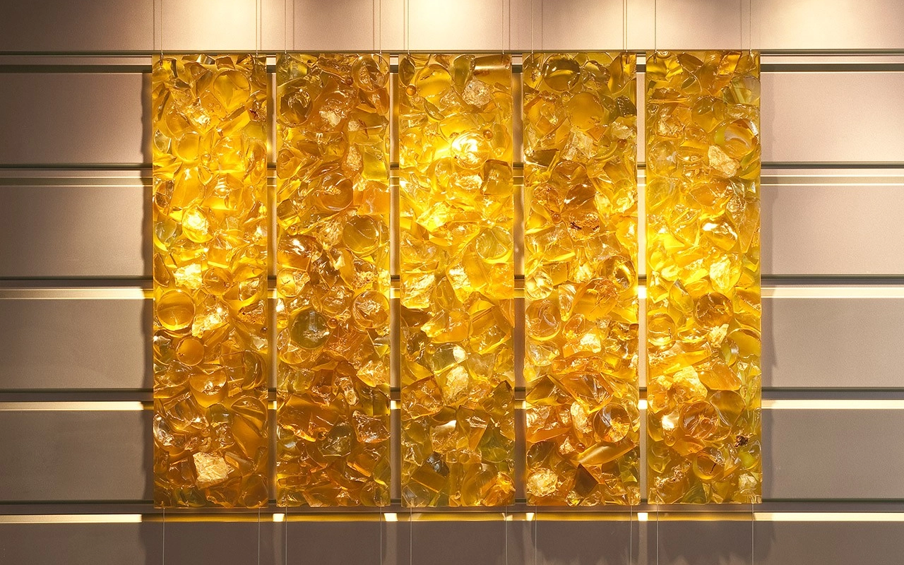golden wall sculpture